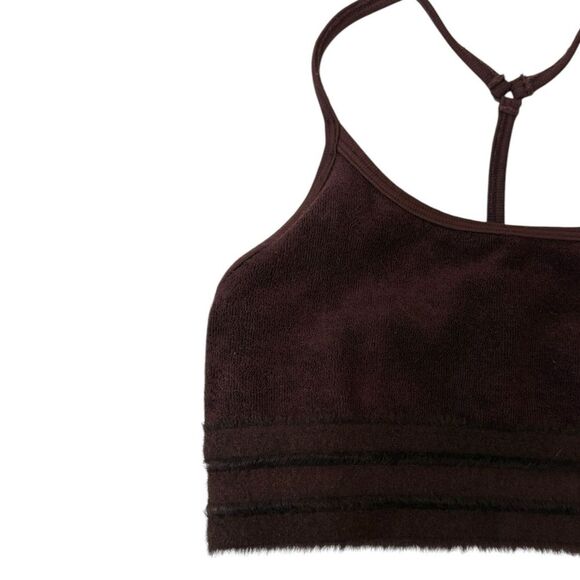 ALO YOGA Seamless Luxe Terry Cuddle Bra Women's Size XS‎ Cherry Cola - Picture 3 of 6